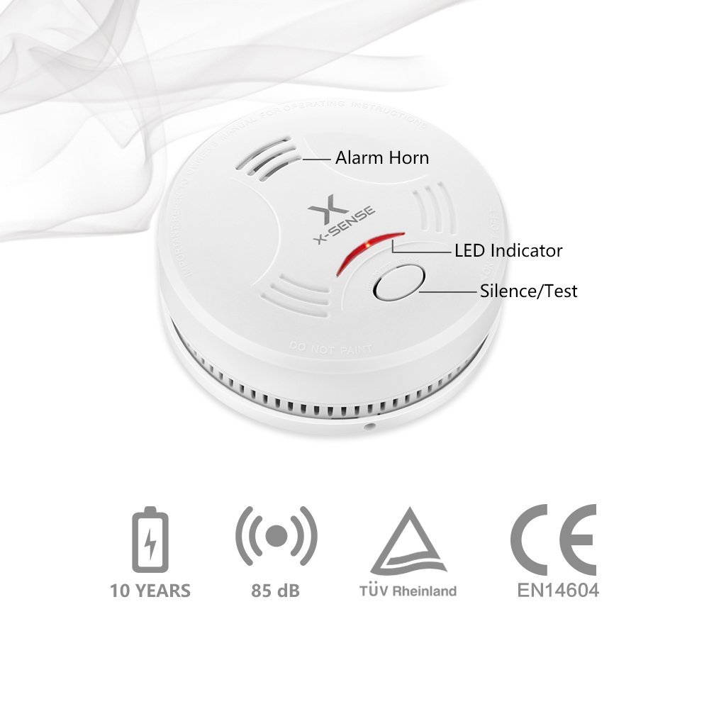 SD11 Standalone Photoelectric Smoke Alarm Detector with 10 Year Battery